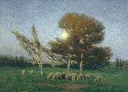 William Bromley Early Moonrise in September oil painting artist